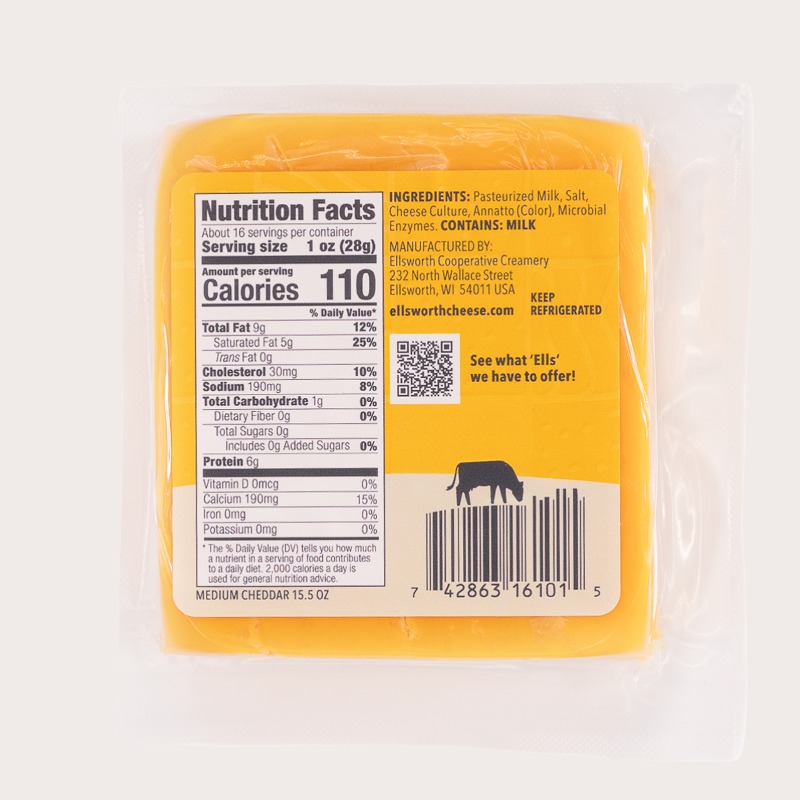 15.5 oz Medium Cheddar Cheese - Image 2