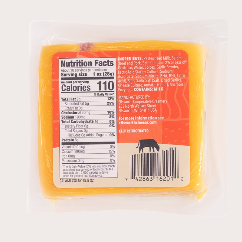 15.5 oz Salami Colby Cheese - Image 2