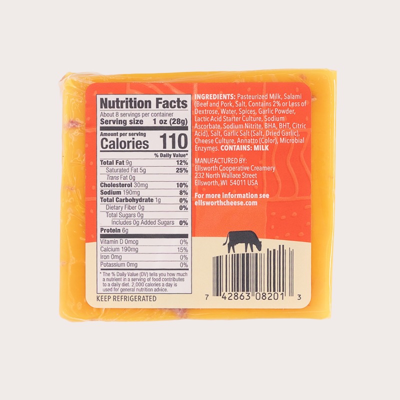 7.5 oz Salami Colby Cheese - Image 2