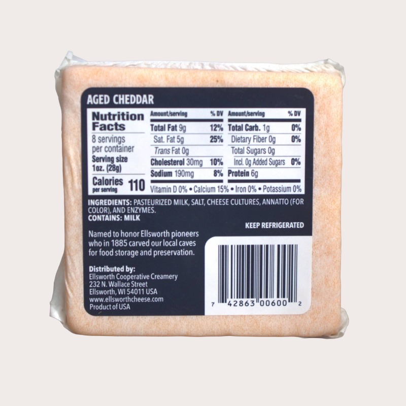 8 oz 1885 Ellsworth Reserve Aged Cheddar Cheese - Image 3